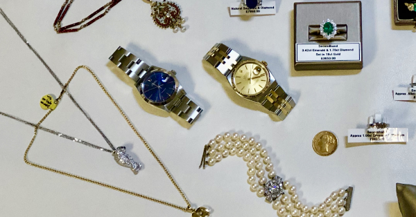 selection of jewellery - watches necklage rings